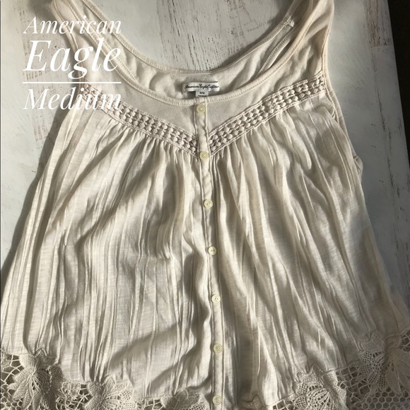 American Eagle Outfitters Tops - American Eagle lace racerback tank top md American Eagle Outfitters Tops - American Eagle lace racerback tank top md